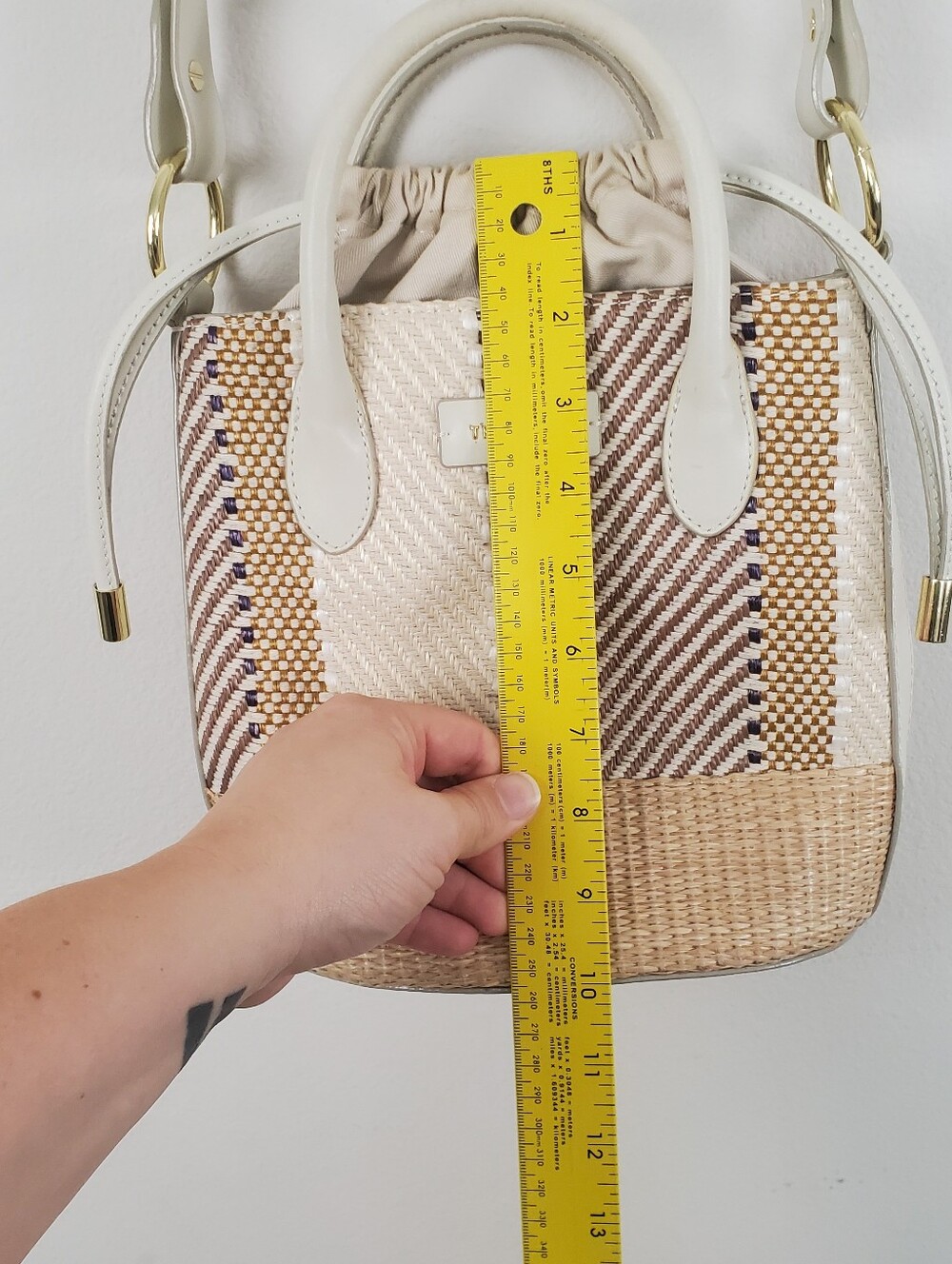 Ted Baker London Mini Cylinder Bucket Bag Woven Raffia In Nude - Picture 3 of 13